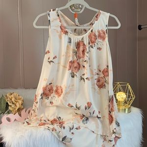 Love Fast Live Hard Floral Print sleeveless top sz. L
